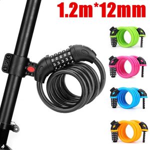 Bicycle Lock Steel Cable Chain Security Password 5 Digit AntiTheft Combination Number Code Safety Bike Accessories 240401