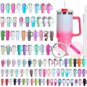 USA Warehouse Sublimation Blanks Adventure Quencher Travel Mugs Rostfritt stål Vakuumisolerade 40oz tumlare med handtag