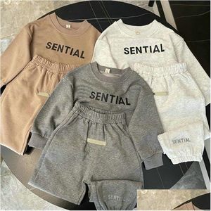 Kleidungssets Frühling Herbst Jungen Mädchen Cotton Childrens Designer Kleidung Sweatshirts Tops Hosen Baby 1- 7 Y Kids Tracksuit Drop Deliv DH7OP