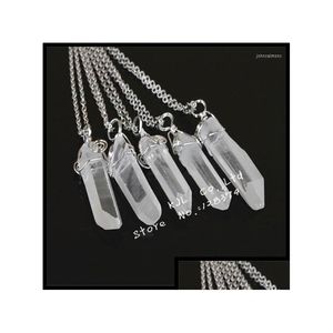 Pendanthalsband 5st/Lot Natural Druzy Drusy Stone Quartz Halsband Clear Crystal Chain Choker för kvinnor 2022 SMEYCHELEVERING DHYXU