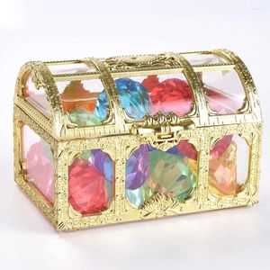 Geschenkverpackung Vintage Treasure Chest Storage Box Transparent Pirate Candy Jewelry Display für Hochzeitsfeier Geburtstag