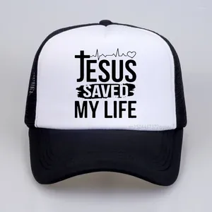 Ball Caps Jesus Saved My Life Print Baseball Hat Christ Cross Dad Hats Women Men Snapback Casquette