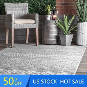 Carpets Kamryn Textured Tribal Indoor/Outdoor Area Rug 5' X 8' Grey