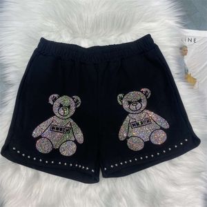 Autumn and Winter Clothing, European Heavy Industry Hot Diamond Shorts, Korean Wide Leg Roman Cotton Three Part Pants, Women's Version 77