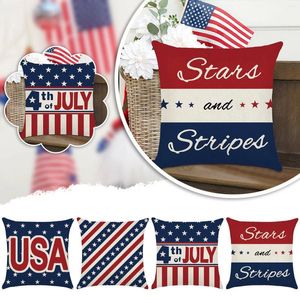 Pillow Independence Day Decorative Linen Cover Patriotic Festival Home Decor Satin Pillowcase For Hair With Zipper