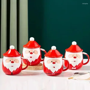 Mughes Ins Christmas Babbo Natale Ceramic Regalo studentesco carino Cartoon Office Home Milk Cup Cup Anno Gifts