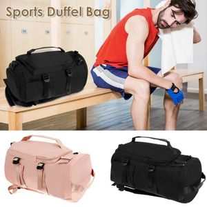 Dekorative Figuren im Fitnessstudio mit großer Kapazitäts -Training -Rucksack mit Schuhfach wasserdichtes Duffel Pink/Schwarz Wochenendweg über Nacht