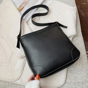 Bag High Quality Fashion Bucket For Women Pu Leather Shoulder Ladies Solid Color Crossbody And Large Capacity Tote