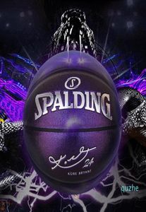 Spalding 24K Black Mamba Merch Commemorative Edition Basketball Ball Pu slitstantlig NE Size 7 Pearl Purple2922986