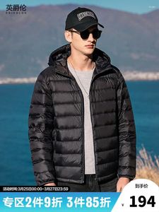 Giacche da uomo Yingjuelun Warm 90 White Duck sottili per il cappotto sportivo e invernale leggero con cappuccio