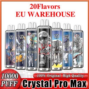 Europa magazyn Uzy Crystal Pro Max 10000 Puff Do dyspozycji Vape 10k e papierosów legenda 4000 randm tornado Poco Cewka z siatki 20 ml strąka akumulatorowa akumulator elektroniczny