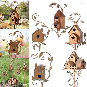 Садовые украшения дома украшения художественные ремесла 1pc изысканный металлический домик