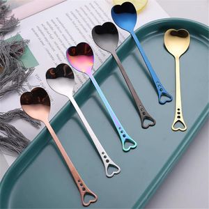 Spoons Stainless Steel Heart Shape Spoon Dessert Coffee Sugar Stirring Teaspoon Dinnerware Kitchen Cutlery Accessories