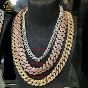 Wholesale Iced Out Cuban Link Chain 20mm Luxury 10K 14k 18K Real Gold Plated Necklace for men Hip Hop Gift