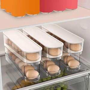 Storage Bottles Double Layer Egg Scrolling Box Stackable Rack Holder 12 Grid Dispenser For Refrigerator Keeping Kitchen Tool