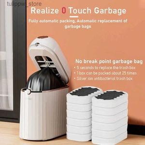 Waste Bins Smart Trash Can Automatic Bagging Garbage Bin Touchless Sensor Bathroom Trash Can Kitchen Wastebasket Adsorption Trash Can L46