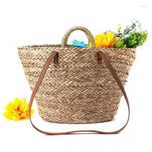 Bag Straw Polyester Fashion Leisure Quality Craft Paper Holiday Weaving Handbag Beach