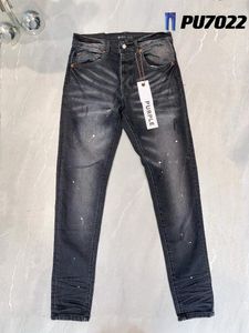 Kvinnors byxor 2024 Purple Brand Högkvalitativ jeans 1: 1 Tide Fashion Slim Street Personlig denim