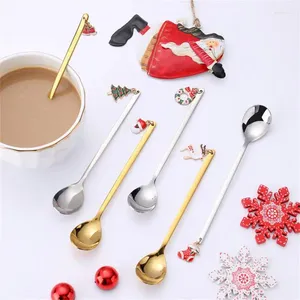 Dinnerware Sets Unique Gift Coffee Spoon Beautifully Christmas Multifunctional Dessert Table Holiday Decoration Fruit Fork