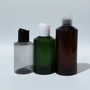 Förvaringsflaskor 30 st 100 ml 150 ml 200 ml tom grön grå flaska med skivlock för kosmetika resor plastchampo duschgel kosmetik