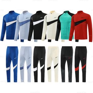 Fleece Mens Tracksuits Half Zip up two-piece Designer Tech Sportswear Casual Fashion Quick Drying Suit Workout Jogger Thick track Clothes Size 2XL