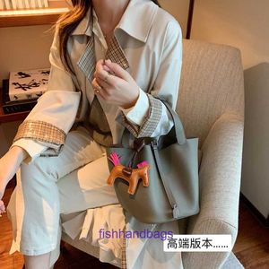 Factory Outlet Authentic Handbag Desinger Totes Picotin Bags Classic Top Layer Cowhide Litchi Vegetable Basket Bag Entrylevel Togo Leather New Type