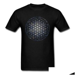 Men'S T-Shirts Brand T-Shirt Men Mandala T Shirts Flower Of Life Sacred Geometry Tops Tees Cotton Graphic Tshirt Star Cluster Chic Clo Dhxgn