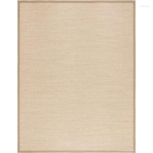 Carpets SAFAVIEH Natural Fiber Collection Area Rug - 10' X 14' Maize & Linen Border Sisal Design Easy Care Ideal For Rugs