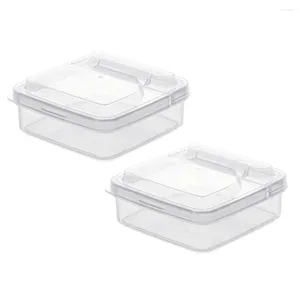 Dinnerware Sets 2 Pcs Egg Tray Transparent Storage Box Refrigerator Cases Fruit Serving Holders Butter Cheese Slice Home Dishes