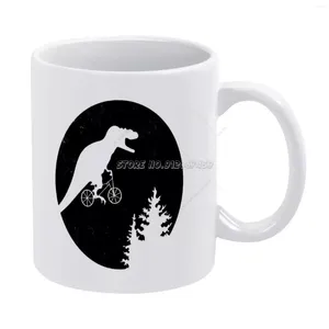 Mugs T Rex Moon Coffee Porcelain Mug Cafe Tea Milk Cups Drinkware For Fathers Day Gifts Funny