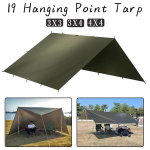 4x4m 4x 3x 19 Hang Points Tent Tarp Survival Sun Shelter Shade Canopy Outdoor Rackcking Водонепроницаемый кемпинг солнечный тень 240327