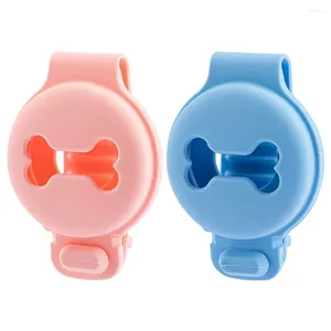 Colares de cachorro 2pcs Case de proteção de silicone para pet para airtag anti-arranhão em forma óssea colarinho rastreador capa-rosa azul