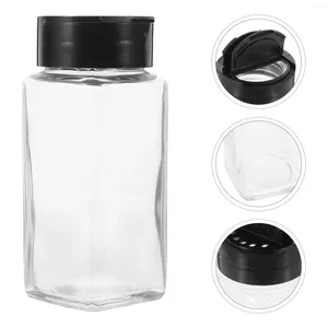 Storage Bottles 2 Pcs Castor Container Lid Glass Salt Pepper Shakers Kitchen Supplies Holder Plastic Bottle Travel