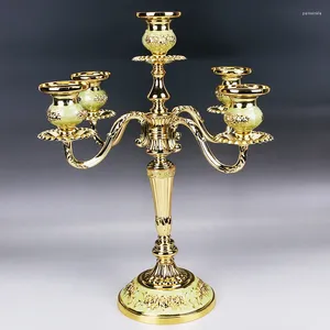 Ljushållare bröllop varmare ljusstake eleganta metallguld mittstycken för soffbord dekoration ornament tillbehör