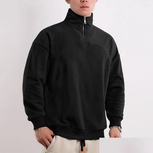 Men'S Hoodies & Sweatshirts Mens Men Standing Collar Long Sleeve Comfortable Casual Top Fleece Soft Shirt Solid Zip Up Sweatshirt Dro Dhype