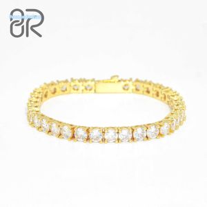 4x6mm 8 VVS Moissanite Tennis Bracelet Wholesale Bling Iced Out Gold Plated 925 Silver Fine Jewelry Link Chain