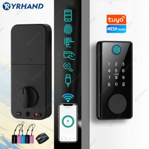 Module yrhand Smart Deadbolt Locks von Tuya Bluetooth App Biometrischer Fingerabdruck Keyless Fechadura Eletronica Digital Lock With Gateway