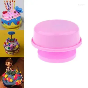 Decorative Figurines Pink Plastic DIY Rotating Music Box Base For Wedding Xmas Birthday Gift