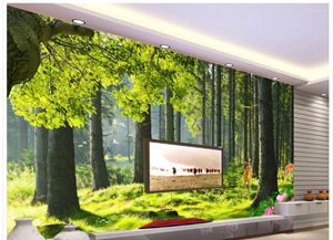 Wallpapers Wall Mural Po Wallpaper Custom 3d Murals Forest Trees Landscape Home Decoration