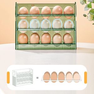 Кухня для хранения большой емкости яиц коробка 3 слой яичный лоток Организатор удобный открытие/закрытие держателя холодильник аксессуары