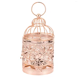 Держатели свечей птичьей клетки Tealight Hanging Lantern Декоративное украшение вечеринки свадьбы металлические украшения