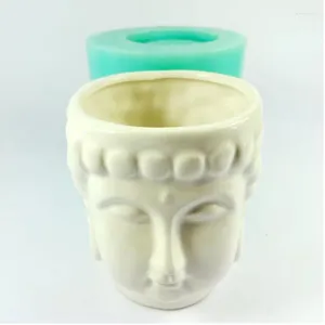 Moldes de cozimento Przy Mold Silicone 3D Vaso molde Flores de cimento Pots Buda Head Mold Classic Home Furnishings Decorações de desktop Silica Gel