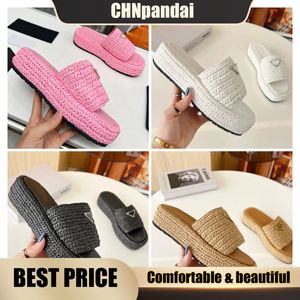 Nuovo pantofole Sandalo Luxury Lady Colorful Letter Slide Slide Sandals Slipping Womens Bottom Plus Ladies Ladies Fashion Outdoor 2024 Weave Size35-42