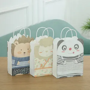 Gift Wrap Cartoon Animal Bags Baby Shower Birthday S Kids Kraft Paper Bag Traktatie Kinderen Verjaardag 50pcs