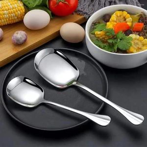 Spoons Stainless Steel Restaurant El Long Handle Flatware Spoon Buffet Serving Dish Public Soup Distributing Tableware