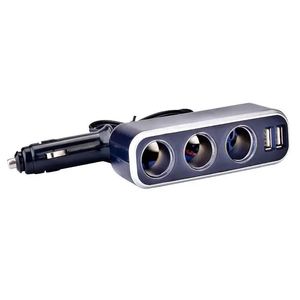 2024 DC 12V/24V 120W 3 Way Universal Car Cigarette Lighter Adapter Illuminant Sockets 5V 3.1A Output Dual USB Ports Splitter Charger2. for 3-way car cigarette lighter