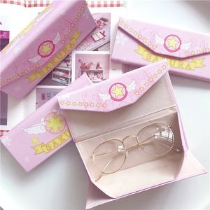 Różowy słodki kreatywna osobowość przenośna składana okulary Trójkąt obudowa unisex uchwyt na pudełko okulary akcesoria 240327