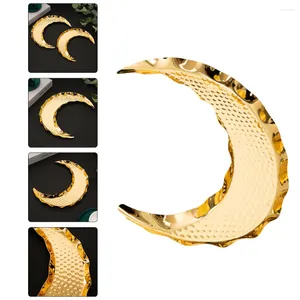 Zestawy zastaw obiadowych Ramadan Trace Gold Eid Mubarak Tacka w kształcie księżyca