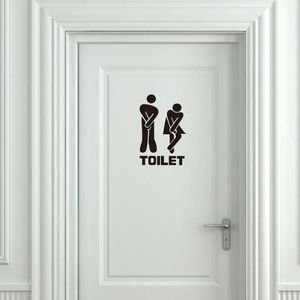 WC Toiletteneingangszeichen Tür Aufkleber für öffentliche Stelle Home Dekoration kreative Muster Wandtattoos DIY Funnyl Mural Art Kunst