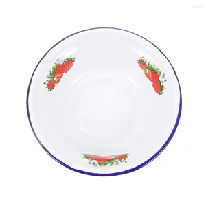 Dinnerware Sets Kitchen Prep Plate Retro Enamel Basin Ceramic Dinner Plates Iron Container